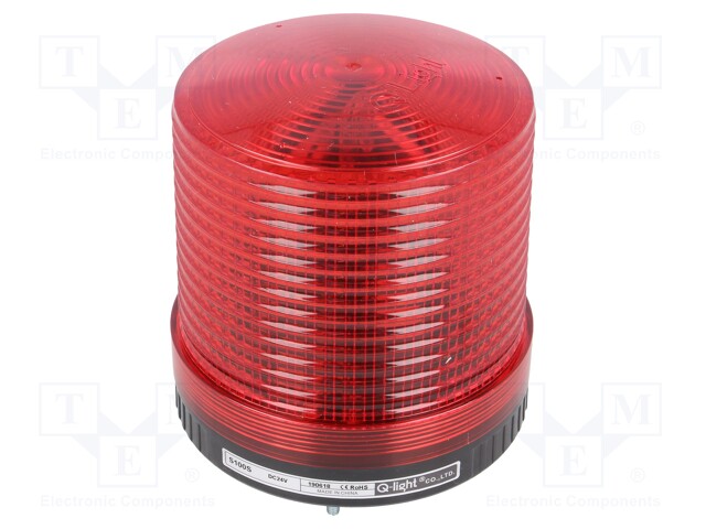 Signaller: lighting; flashing light; red; Series: S100; 24VDC; IP44