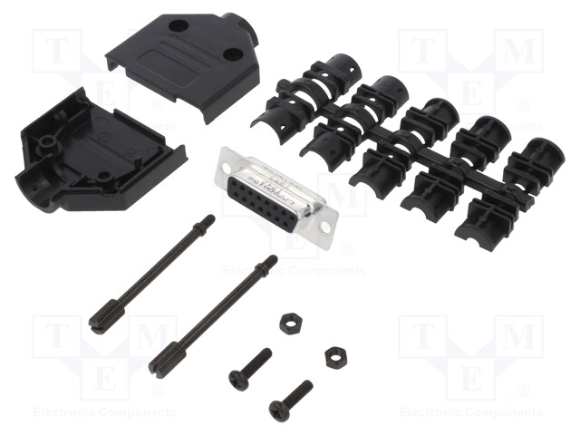 D-Sub; PIN: 15; female; unshielded; straight; soldering; for cable