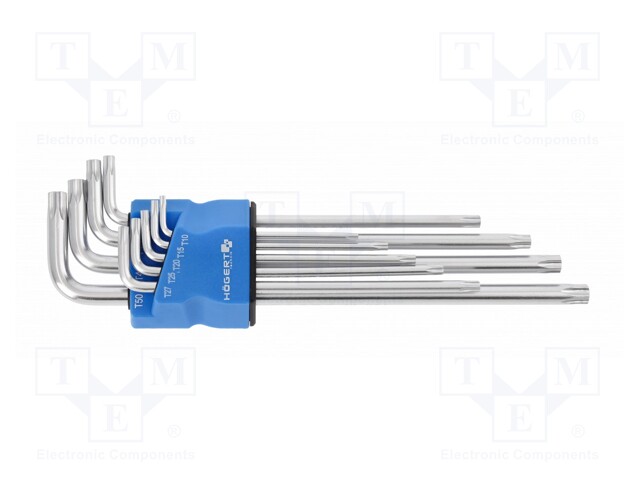 Wrenches set; Torx®; tool steel; Conform to: DIN 911; long; 9pcs.