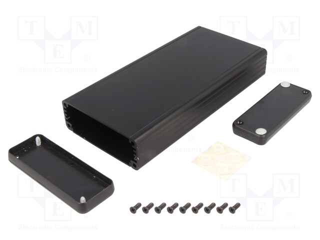 Enclosure: with panel; 1455; X: 78mm; Y: 120mm; Z: 27mm; aluminium