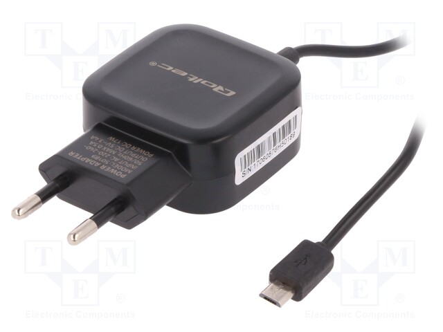 Power supply: switched-mode; 5VDC; 3.4A; Out: USB,micro USB; 17W