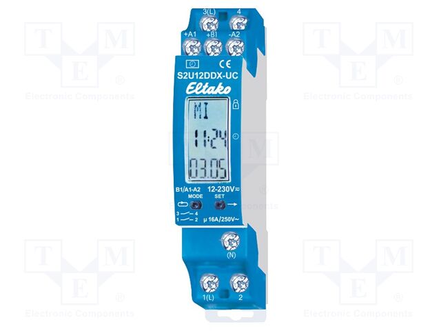 Programmable time switch; for DIN rail mounting; SPDT x2