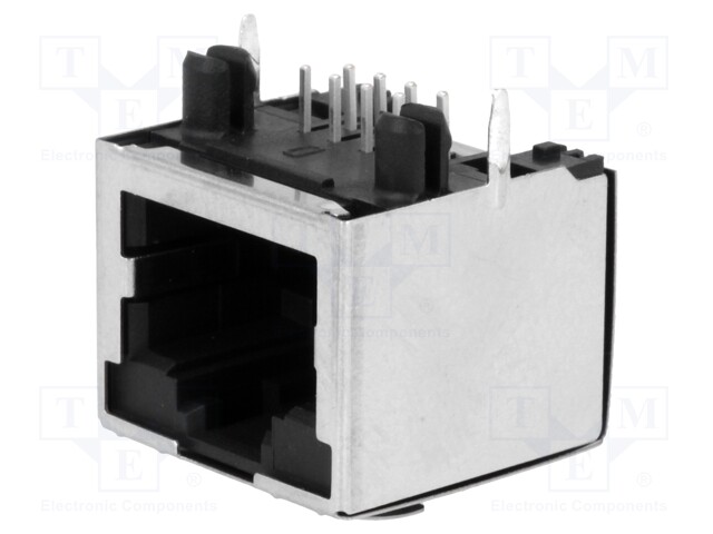 Socket; RJ45; Cat: 5; shielded; Layout: 8p8c; THT; angled 90°