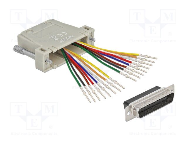 Adapter; D-Sub 25pin plug,RJ45 socket x2; beige