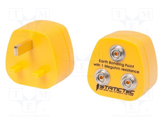 Earthing plug; ESD; Features: three10mm male press studs; 1MΩ