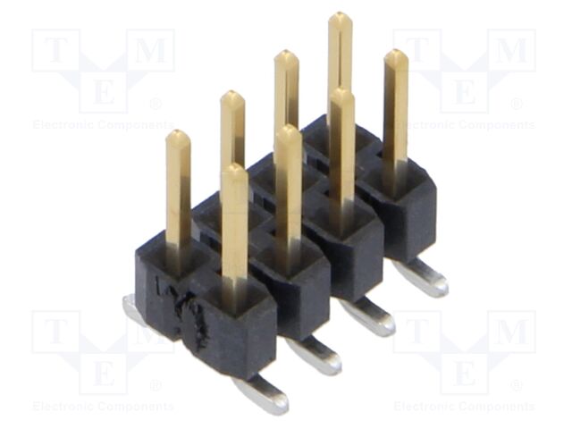 Connector: pin strips; male; PIN: 8; 2.54mm; gold-plated; SMT