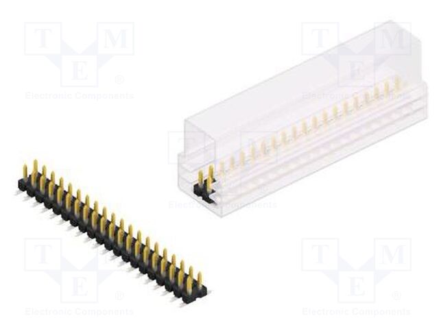 Connector: pin strips; pin header; male; PIN: 40; 2.54mm; SMT; 2x20