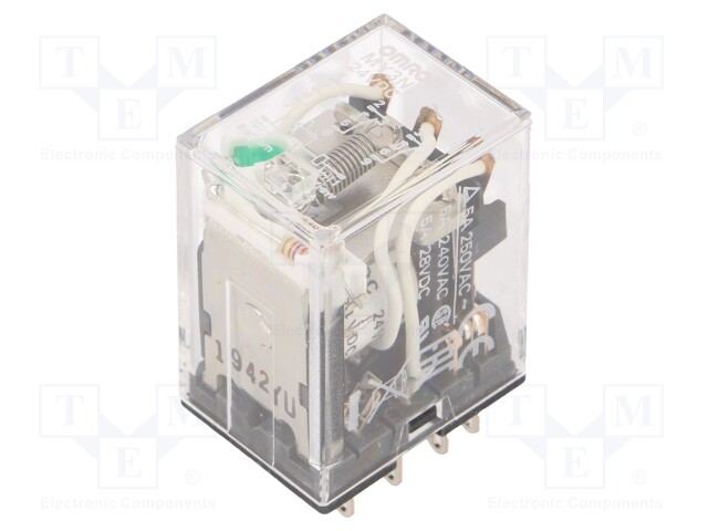 Relay: electromagnetic; 3PDT; Ucoil: 24VDC; 5A; max.250VAC; socket