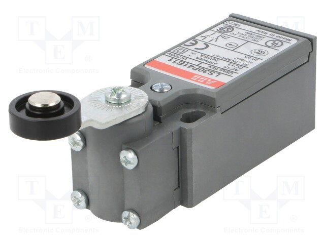 Limit switch; lever R 26,5mm, plastic roller Ø18mm; NO + NC