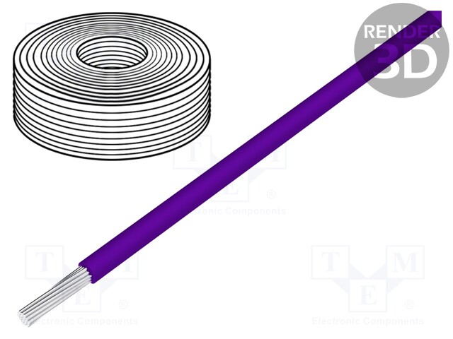 Wire; H07Z-K; stranded; Cu; 2.5mm2; violet; FRNC; 450/750V