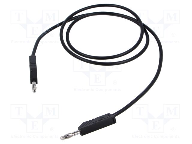 Test lead; 60VDC; 30VAC; 32A; Len: 1m; black; Cond.cross sec: 2.5mm2
