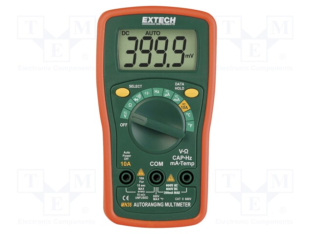 Digital multimeter; LCD (3999); VDC: 400m/4/40/400/600V