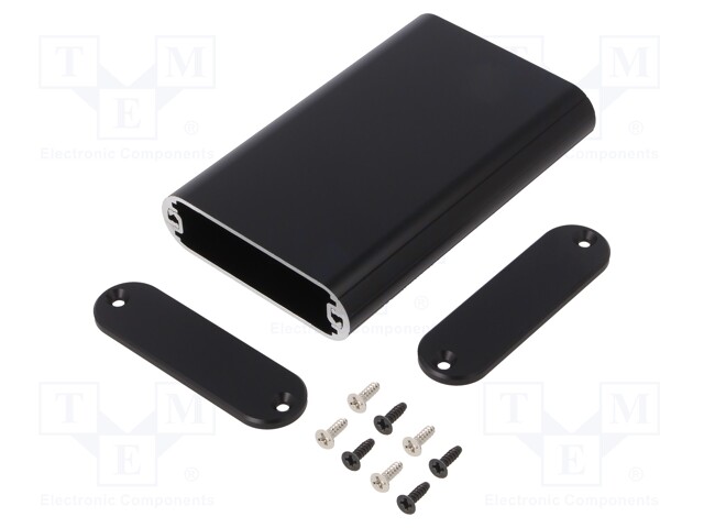 Enclosure: with panel; MXA; X: 70mm; Y: 114mm; Z: 20mm; aluminium