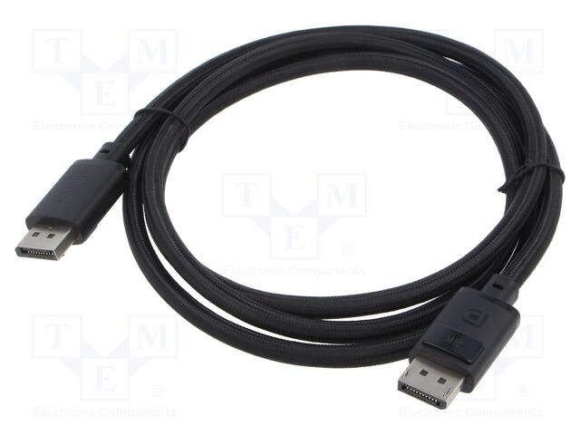 Cable; DisplayPort plug,both sides; textile; 2K,4K,5K,8K; 1.5m