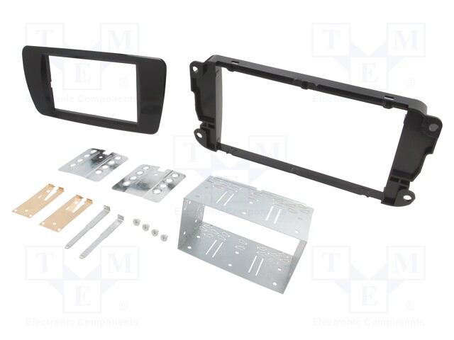 Radio mounting frame; Seat; 2 DIN; black gloss