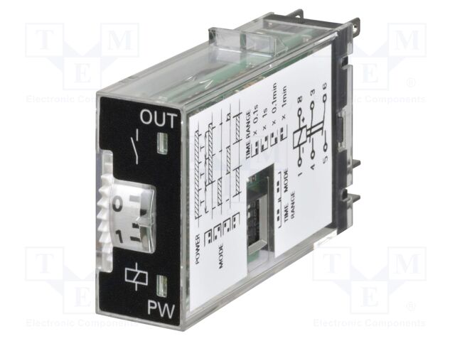 Timer; 0,1s÷10min; DPST-NO; 250VAC/3A; 12VDC; H3RN; socket; PIN: 6