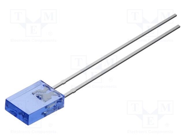 LED; blue; rectangular; 2x5x7mm; 330mcd; 100°; Front: flat; 20mA
