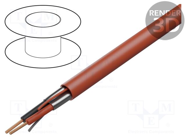 Wire: data transmission; 1x2x18AWG; Insulation: PVC; Colour: red