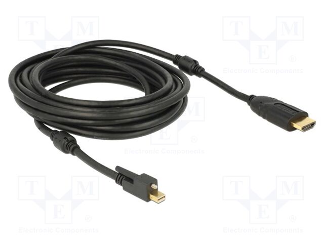 Cable; HDMI plug,mini DisplayPort plug; Len: 5m; black; 32AWG