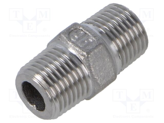 Male-male; max.10.5bar; 1.4408 stainless steel; Thread: G 1/8"