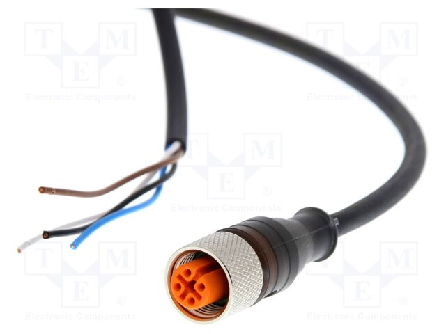 Connection lead; M12; PIN: 4; straight; 2m; PUR; female