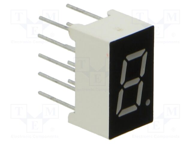 Display: LED; 7-segment; 7.62mm; 0.3"; No.char: 1; blue; 50mcd; anode