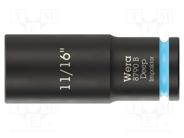 Socket; 6-angles,inch,socket spanner,impact; HEX 11/16"; 3/8"