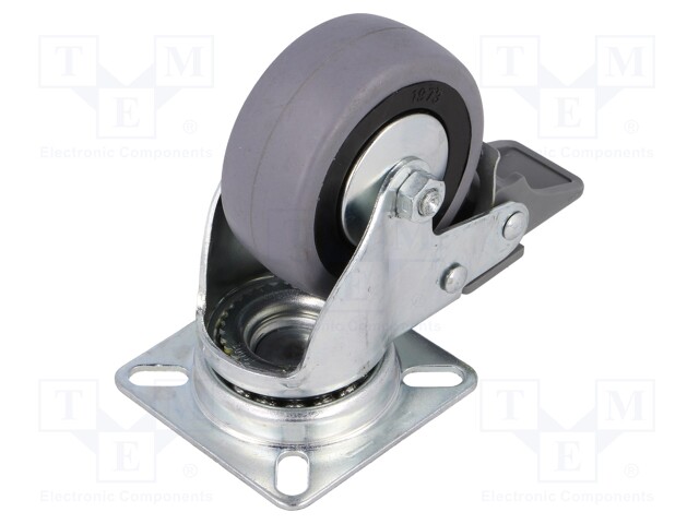 Transport wheel; Ø: 60mm; W: 24mm; H: 83mm; torsional with lock