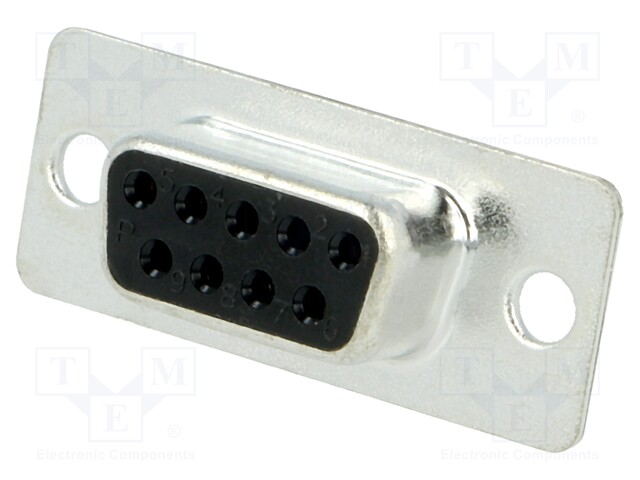 D-Sub; PIN: 9; socket; female; stamped and formed contacts; THT