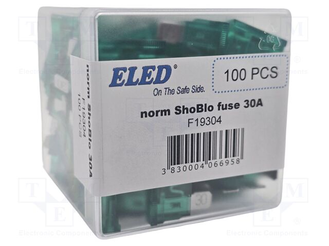 Fuse: fuse; 30A; 32VDC; automotive; 19.09mm; 19.09x5.12x18.87mm