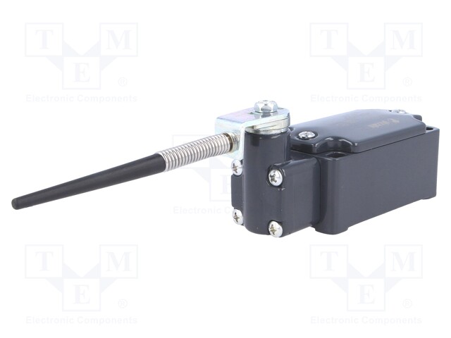Limit switch; plunger on spring loaded element R 106mm; 10A