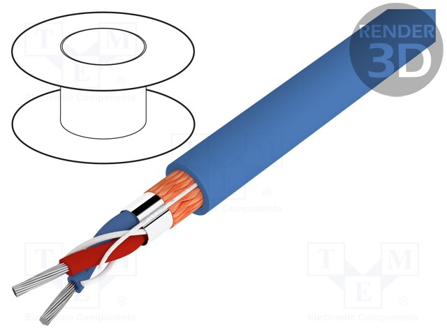 Wire: DMX; Core: stranded; 2x0,22mm2; Ø5mm; 110Ω; -30÷70°C