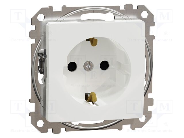 F-type socket (Schuko); 250VAC; IP20; white; Sedna; Illumin: none