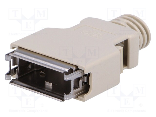 Plug housing; PIN: 20; shielded; Locking: latch; for cable