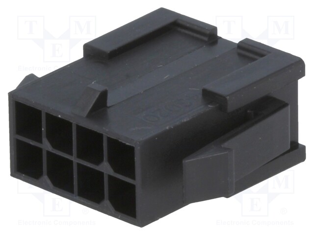 Plug; wire-wire; male; Micro-Fit 3.0; 3mm; PIN: 8; w/o contacts