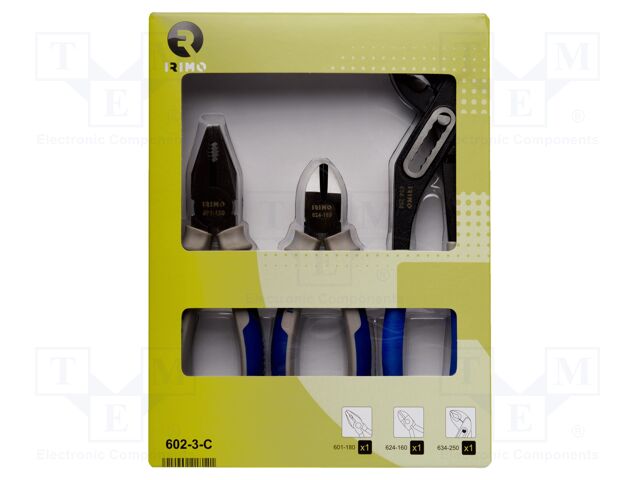 Kit: pliers; side,adjustable,universal; 3pcs.