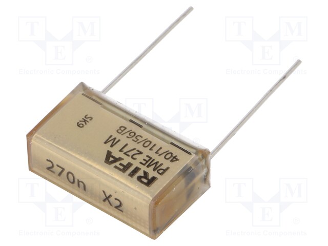 Capacitor: paper; X2; 270nF; 275VAC; 25.4mm; ±10%; THT; 630VDC