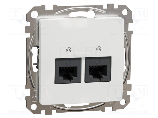 Data socket dual; IP20; plaster embedded,in mounting box; white