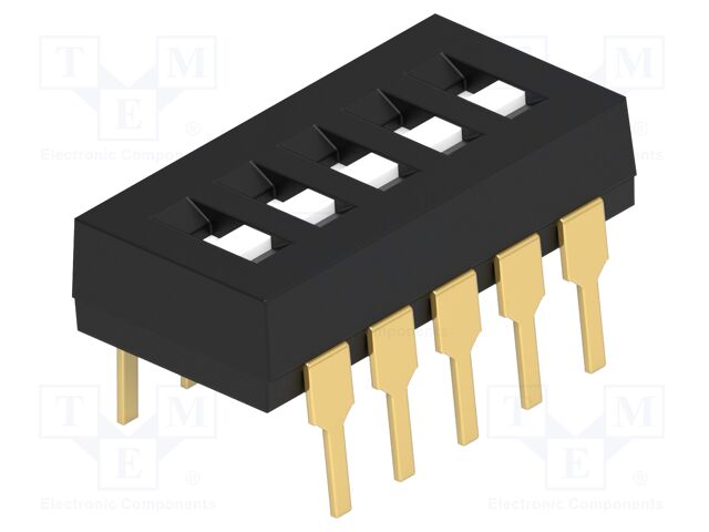 Switch: DIP-SWITCH; Poles number: 5; OFF-ON; 0.025A/24VDC; Pos: 2