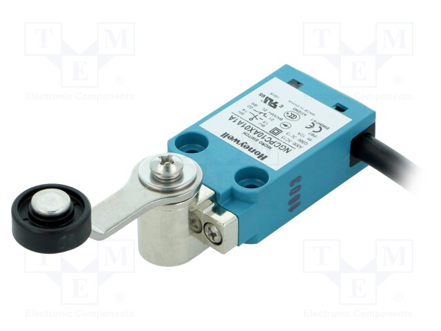 Limit switch; lever R 40mm, plastic roller Ø18mm; NO + NC; 10A