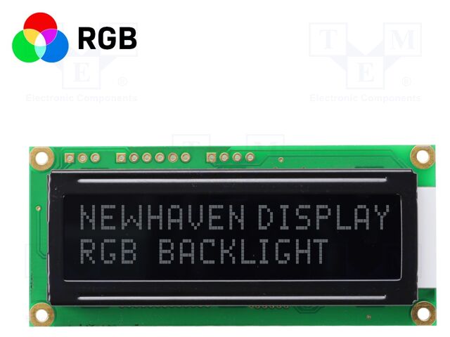 Display: LCD; FSTN Negative; 16x2; black; 80x36mm; LED; 5V
