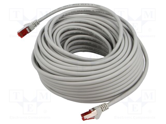 Patch cord; S/FTP; 6; stranded; Cu; LSZH; grey; 30m; halogen free