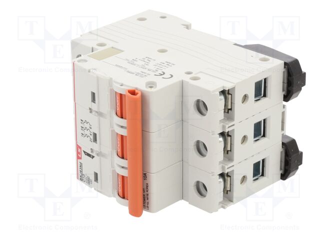 Circuit breaker; 230/400VAC; Inom: 10A; Poles: 3; Charact: C; 6kA