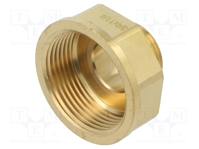 Male-female,reductive,hexagonal; brass CW617N; BR