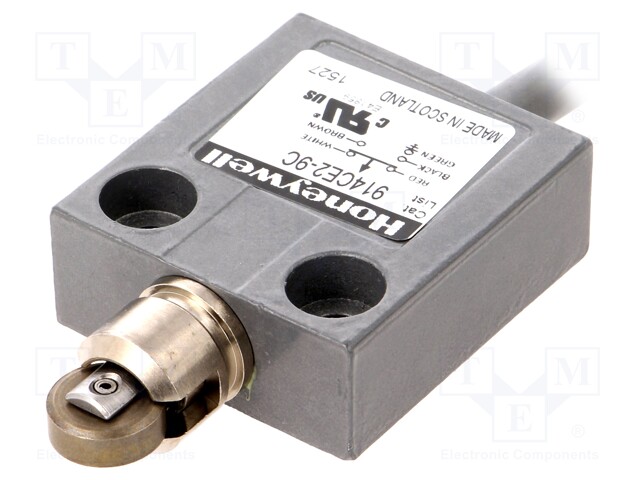 Limit switch; oblong metal roller Ø12,4mm; SPDT; 5A; max.240VAC