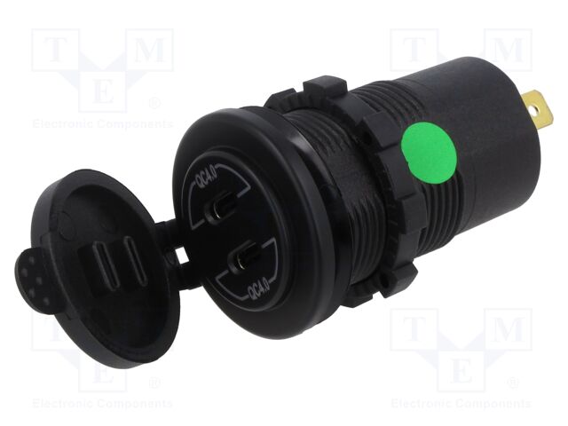 Automotive power supply; USB C socket x2; Sup.volt: 12÷24VDC