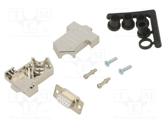 D-Sub; PIN: 9; plug; female; soldering; for cable; white