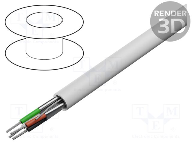 Wire; 2x2x22AWG; shielded,pairs shielded with Al-PET foil; PVC