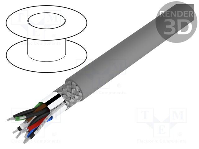 Wire; CSA CMH FT1,UL AWM 2960,UL CL2,VW-1; 5x2x28AWG; PVC; 300V