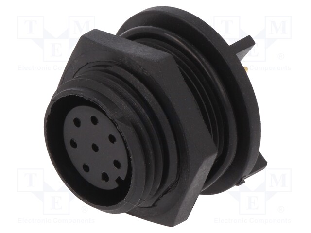 Connector: circular; socket; female; PIN: 8; w/o contacts; IP68